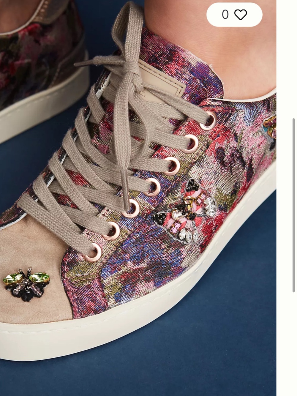 Floral butterfly hill Embellished Low-Top Sneakers Anthropologie Shoes